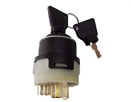 TF Interrupteur d'allumage, de démarrage, 2 clés, 9 broches, JCB 3CX, JCB200, JCB220, Noir, Blanc, Manuel