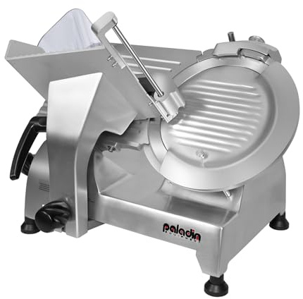 Paladin Equipment 12 Commercial Electric Manual Heavy-Duty Meat Slicer with 1/2 HP Gravity Feed,peak power 850W, Anodized Products,Adjustable Thickness for Meat,Cheese,Veggies Ham Fruit