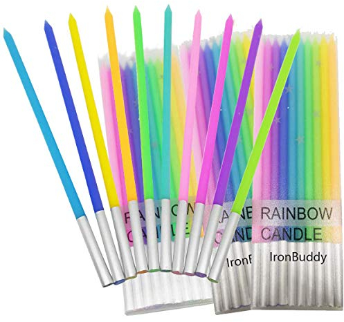 Geburtstag Kuchen Kerzen, 40 Stück Lange Dünne Geburtstagskerzen, Regenbogenkerze, Geburtstag Kerzen für Geburtstag, Hochzeit, Party, Weihnachten, Feier Kuchen Dekoration