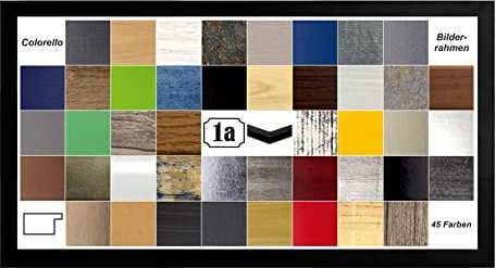 Colorello Deluxe Bilderrahmen Posterrahmen 50x110 cm Panorama und Quadrat Formate Schwarz Matt Antireflex Kunstglas