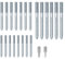 21pcs Hanger Bolts Doppio Testato Bullone Autofilettato Vite di Legno Giunto Mobilia Gambe Dowel End Testa di Fissaggio Bulloni filettati Vite con driver del bullone della scanalatura