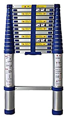 esmen Aluminum Stairs Thickened Folding Ladder Pedals Telescopic Ladder Engineering Ladder with Hook Home Telescopic Ladder for RV Loft Home Attic