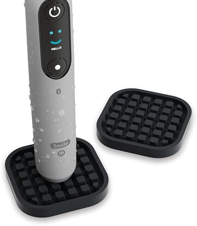 Qikfresh - Set de 2 Soportes compactos para cepillos eléctricos - Compatible con Todos los Modelos - Base de Silicona alimentaria (Negro)
