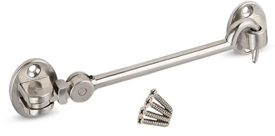 Gedotec Storm Hook Made of Galvanised Steel 157 x 37 mm I 1 Piece Door Storm Hook I Cabin Hook Including Plate & Mounting Screws for Garage Door, Window, Barn Door, Garden Gate Latch, Window Hooks