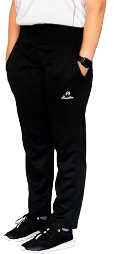 Henselite Highwaist Band Lawn Bowls Trousers for Women-Color Black-Waist 10, 29 inch Leg Length