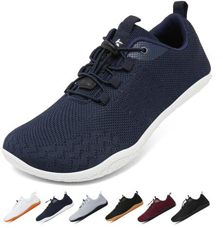 Geweo Barefoot Shoes Femme Homme Ete Confort Chaussure Minimalistes avec Pieds Larges Légères Chaussures Pieds Nus Respirantes Barefoot et Chaussure de Marche avec Semelle Zéro Drop Unisex Bleu 43EU