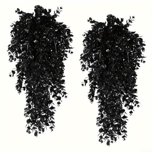 Pianta decorativa di eucalipto nero da appendere per Halloween, ottima scelta per porte d'ingresso e salotti