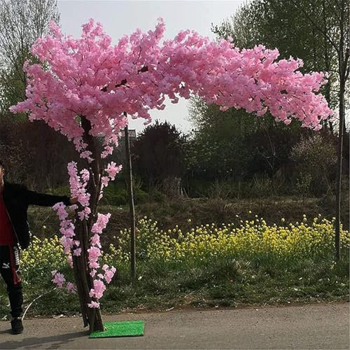 YANDDEA Árbol Artificial, Flor de Cerezo Grande y un árbol de durazno Artificial denso con Tronco de Madera Maciza: Adecuado para Sala de Estar de la Familia Interior,2x1.5m