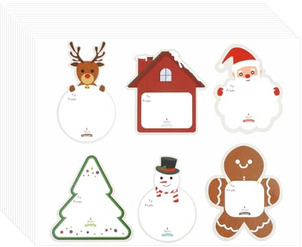 102st Julnamnlappar, Jullappar Presentetiketter Klistermärken med Till Och Från Namnlappar Tecknade Och Minimalistiskt Designade Klistermärken Presentetiketter för Kort Presentförpackningar
