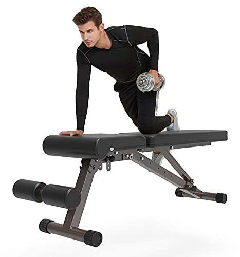 Équipement de fitness Banc de musculation professionnel pliable et réglable | Banc incliné, banc plat, capacité de 330 lb Banc d'entraînement multi-usage pour tout le corps Banc d'haltérophilie Sit Up