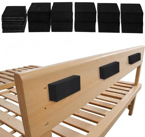 Lot de 23 entretoises murales en mousse EVA, protection murale, tête de lit, butée de porte, pour lit, armoire, canapé, autocollant noir