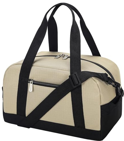 Sporttasche klein, Reisetasche 12L Mini Handgepäck Tasche für Weekender, Fitnesstasche 30x20x25cm-Kamel