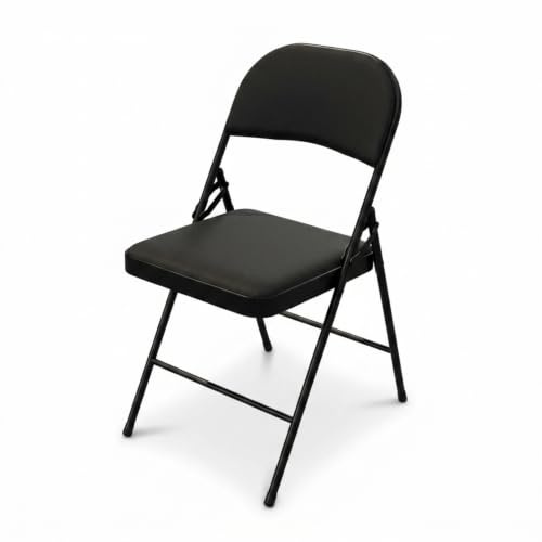 Absolute Deal Black Folding Chair Indoor Dining Office Foldable Seat Home | Comfortable black folding chair for indoor dining and office use, folds flat for easy storage and extra guest seating at home