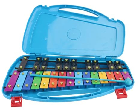VICASKY Note Colorful Aluminum Metallophone Musical for Portable Metal Percussion Instrument with Stable Base Enhances Color Recognition and Hand Eye Coordination