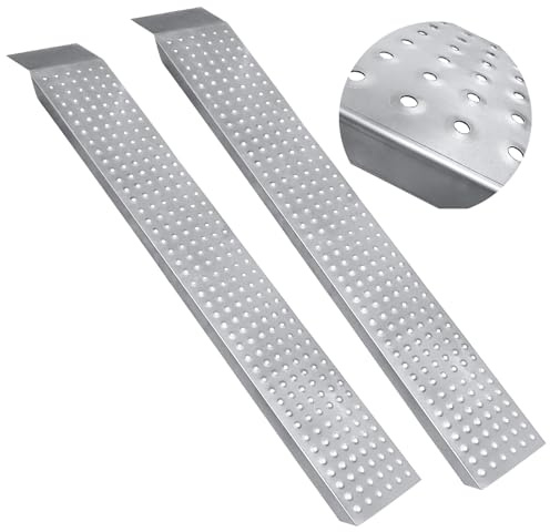Plschckes Rampas de carga antideslizantes de 160 cm, acero galvanizado, capacidad de carga de 400 kg, para motocicletas, remolques, caravanas, automóviles
