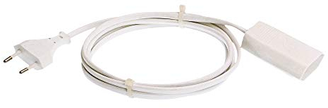 as - Schwabe alargador de Cables 2 m - Conector de Tipo C Euro - Cable de extensión 230 V / 2,5 A - protección contra cuerpos extraños IP20 - Cable de alimentación Europea Blanco, 50101