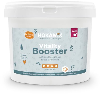 Grå – originalet – HOKAMIX30 Classic pulver, allround-örtblandning för hundar, 30 viktiga örter för vård, 1 förpackning (1 x 10 kg), tilläggsfoder för hundar