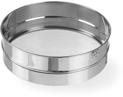 HENDI Tamizador para Pan Rallado, Tamiz con Malla Gruesa, Colador de Cocina Apto para Lavavajillas, ⌀410x(H)80mm, Acero Inoxidable