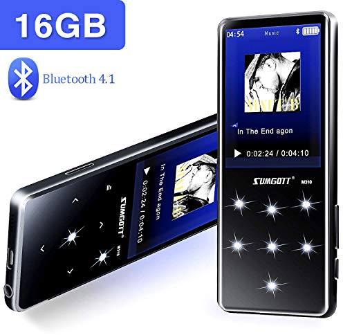 MP3 Player 16GB Bluetooth MP3 Musik Player mit Kopfhörer 2,4 Zoll HD LCD Display Tragbarer Player mit Lautsprecher Digital FM Radio Voice Recorder