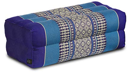 Handelsturm Bloc de cojín 35 x 15 x 10 cm, con relleno de kapok, perfecto para meditación, yoga y relajación (tonos azules)