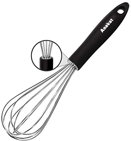 Anaeat 27cm Stainless Steel Whisk - Balloon Whisk, Thick Stainless Steel Wire & Strong Handles, Kitchen Egg Beater Blender for Cooking, Blending, Whisking, Beating and Stirring