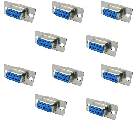 iYueMps 10 Stück DB9 Buchse Adapter RS232 9 Pins D-Sub Löten Adapter Gender Changer für PC Zubehör