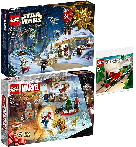 Lego 3er Set: 76267 Avengers Adventskalender, 75366 Star Wars Adventskalender & 30584 Winterlicher Weihnachtszug