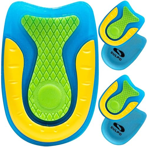 Sulpo 2 Paare Fersensporn Einlagen Fersenkissen Spornfix Gel Fersenpolster zur Linderung von Plantarfasziitis, Fersensporn und Achillesschmerzen Größe S (36-39)