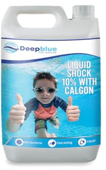 Deep Blue 5L High Strength Liquid chlorine with Calgon for Swimming Pools, Hot Tub and Jacuzzi Disinfectant cleaner | Sodium Hypochlorite