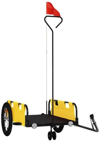 vidaXL Cykelvagn gul oxfordtyg och järn