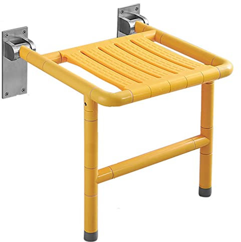 Asiento de ducha abatible, banco de ducha montado en la pared Silla de ducha plegable con soporte para las piernas Banco de ducha para bañera Asiento de ducha plegable que ahorra espacio montado