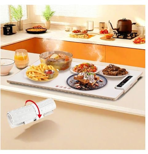 Hazomeu Bandeja De Calentamiento con 3 Modos Y Calentamiento Rápido Bandeja Calentamiento Silicona Silicona Portátil Plegable Calienta Platos