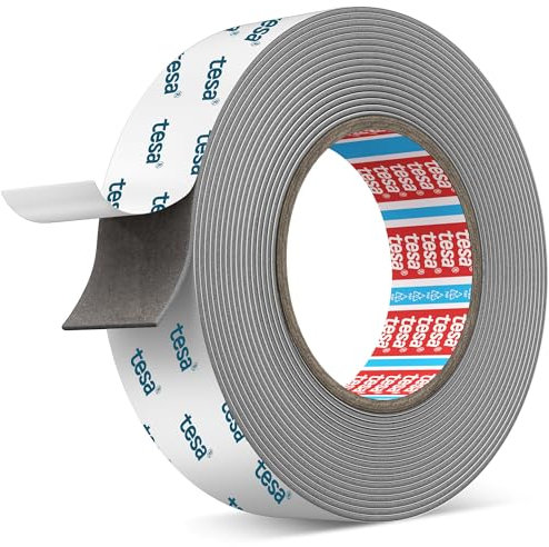 Emitever 6703 Double Sided Tape Heavy Duty - 20mm x 5.5m - Acrylic Foam Strong Adhesive Temperature Resistance Waterproof, For Automotive Bonding, Mounting, Fixing, Decorating, Office, Grey