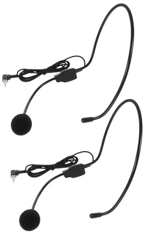 TOYANDONA Micrófono Capacitivo Unidireccional para Auriculares, Cable, Gancho Ajustable De Acero Flexible, Color Negro, 2 Unidades, Adecuado para Canto, Enseñanza y Amplificador De Voz