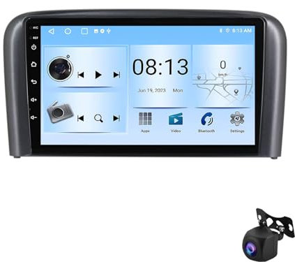 Android 13 Voiture Navigation Stéréo Lecteur Multimédia pour Volvo S80 2001-2006 9 Pouces HD IPS Écran Tactile Radio avec WiFi Bluetooth Support Commande au Volant RDS(T 4G+WiFi 8Core 8G+128G)