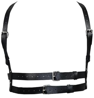 Dicosky Adjustable Men's Bondage Harness,PU Leather Chest Strap Suspenders for BDSM,SM Fetish,Gothic Stage Performance,Punk Clubwear&Gay Cosplay Costume Valentine's Day