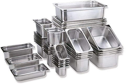APS 81404 GN 1/4 Behälter, rostfreier Gastronormbehälter Edelstahl, Abmessungen 265 x 160 mm/Höhe 100 mm/Volumen 2,8 Liter