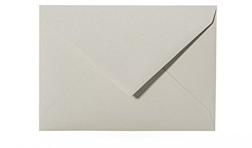 Paper24 50 hochwertige Briefumschläge C6 114x162 mm mit Spitzlasche, 120g, Farbe: 04 Grau