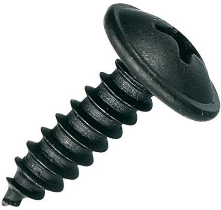 Blechschrauben Flachkopf mit Scheibe Kreuzschlitz schwarz verzinkt Auswahl: 3,9 x 9,5 mm, 20 Stück