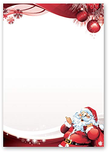 100 Blatt Briefpapier Weihnachtspapier BRIEF AN DEN WEIHNACHTSMANN - DIN A5 Format - Paper-Media