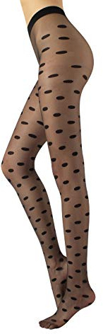 CALZITALY Strumpbyxor med stora prickar | mönstrade finstrumpbyxor | 20 Den | S-M, L-XL | Made in Italy