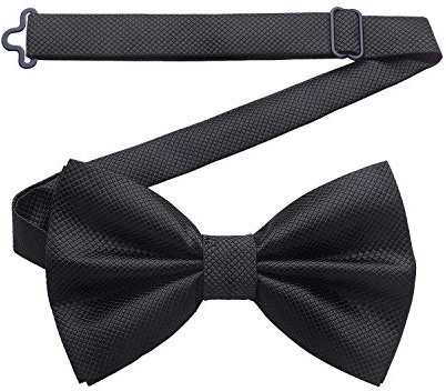 HISDERN Men's Pre-Tied Bow Tie Solid Colour Paisley Bowtie Adjustable Formal Neck Bow Ties for Wedding Party