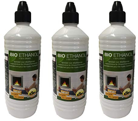 3 flaconi da 1 litro di bioetanolo caminetti da parete in gel bioetanolo