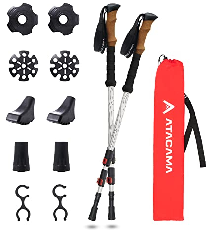 ATACAMA Wanderstöcke Teleskop aus Aluminium - Nordic Walking Stöcke Damen und Herren - Nordic Walking Stöcke verstellbar Gummipuffer - Trekkingstöcke Wanderstöcken verstellbar Wanderstock Ultraleicht