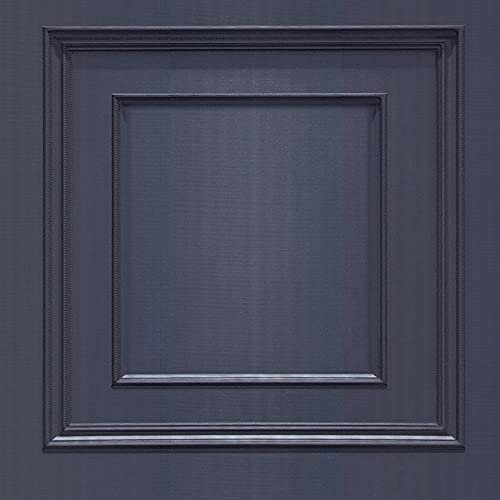 Amara Panel Vinyltapete Dunkelblau - Holzplatte - Belgravia 7375