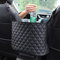 Auto Mesh Tasche Handtaschen, Auto Netz Tasche Handtaschenhalter Autositz Tasche Leder Handtaschenhalter Autotasche Aufbewahrung Organizer zwischen Vordersitzen für Auto und LKW Schwarz