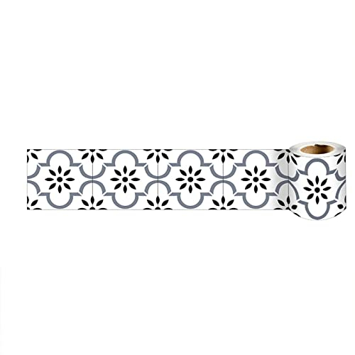 Frise Murale Autocollant en PVC Imperméable - Plinthe de Cuisine et Salle de Bain - Décor Mural Point Noir 17 10cm x 240cm