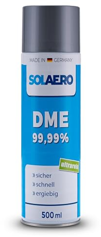 SOLAERO - Diméthyle Ether 500 ml - 99,99 % de gaz d'extraction pur comme spray de gaz comprimé - Solvant organique - Extraction de haute pureté par spray DME - Fabriqué en Allemagne