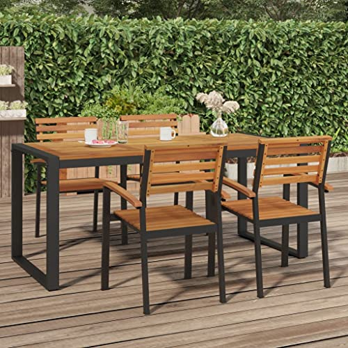 ShCuShan Tavolo Giardino con Gambe a U 180x90x75cm Legno Massello Acacia,Tavolo Pieghevole Rettangolare Multifunzione Con Piano E Struttura Richiudibile Salvaspazio, Per Arredo Esterno, Interno, Giard