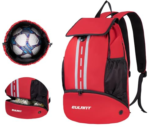 EULANT Mochila Futbol con Zapatillero,Impermeable Bolsa Deporte para Balonmano Voleibol Natación Entrenamiento Senderismo Campamento Compras Playa Escolar,Separación Seca y Húmeda